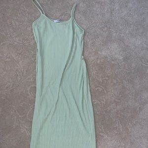 Ribbed Sage Green MIDI dress